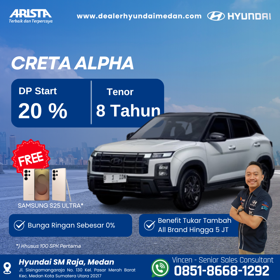 Promo Hyundai CRETA ALPHA Januari 2026 - Dealer Hyundai Medan - Revisi