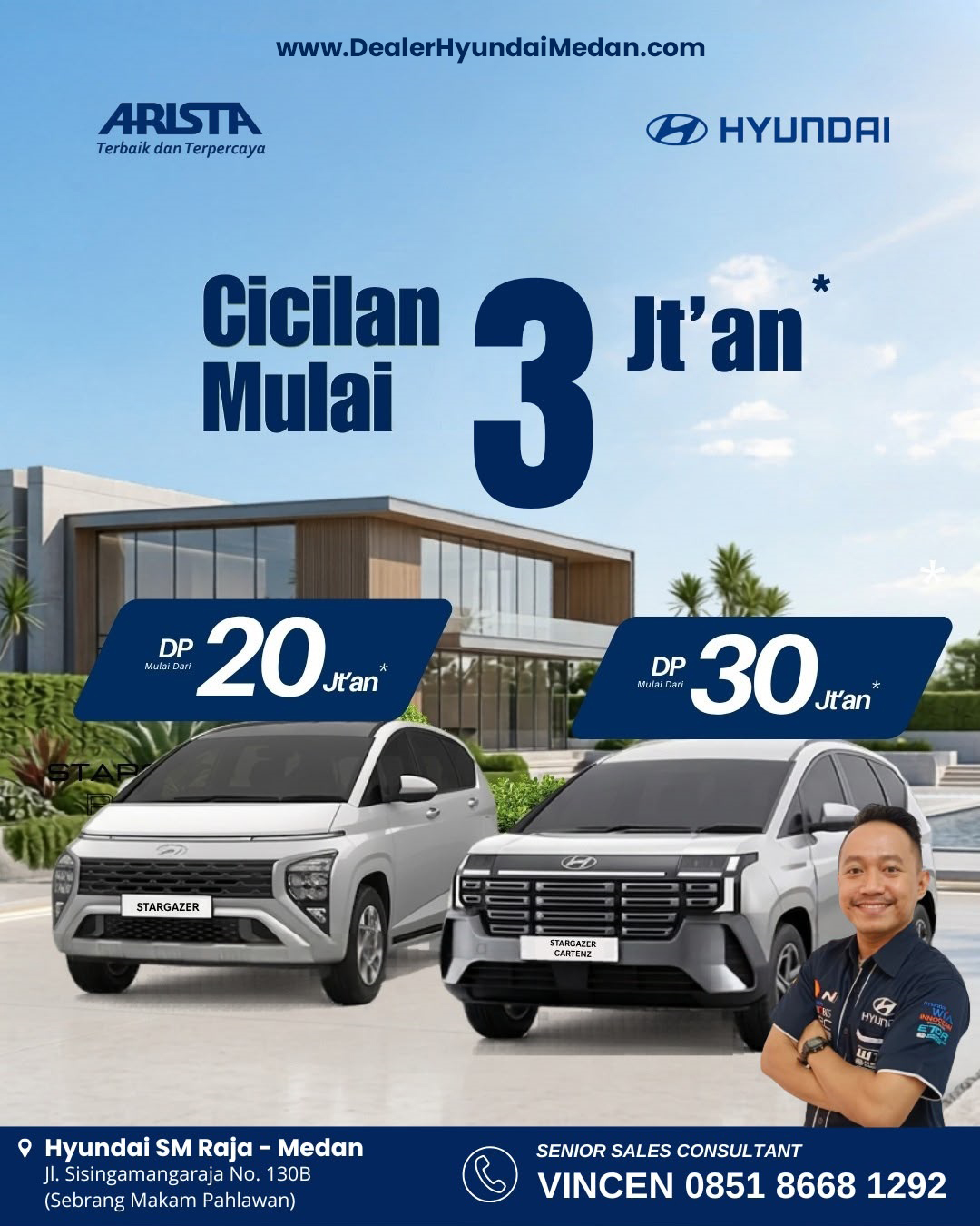 Promo Hyundai Stargazer Medan: Cicilan Mulai Rp3 Jutaan dan DP Mulai Rp20 Jutaan